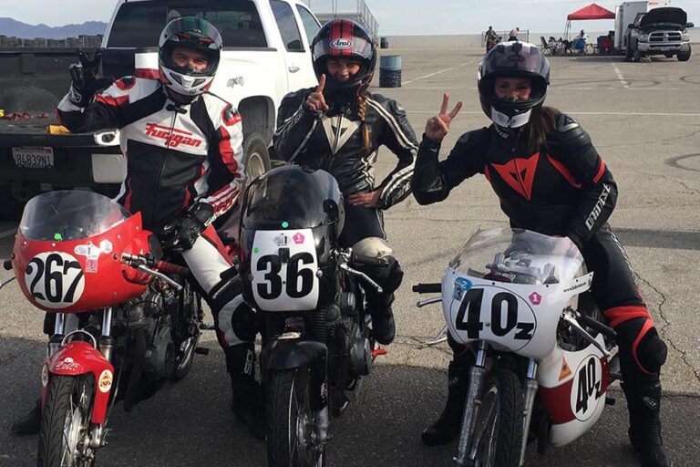 Doffo Family on motorcycles at a race