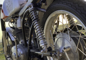 close up of a vintage motorcycle